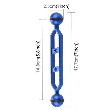 PULUZ 7 Inch Aluminum Alloy Dual Balls Extension Arm for Diving