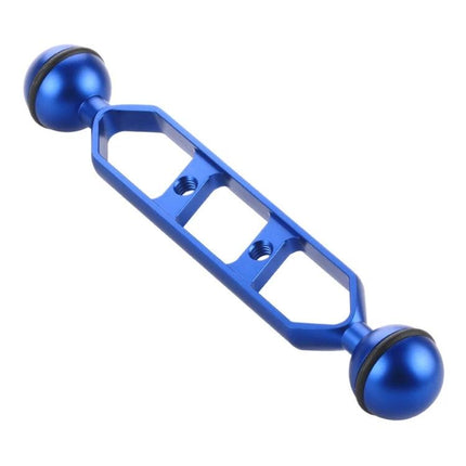 PULUZ 7 Inch Aluminum Alloy Dual Balls Extension Arm for Diving - blue anodized aluminum dual ball arm for underwater lights and cameras