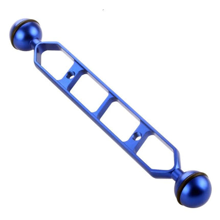 PULUZ 9.0 Inch Aluminum Alloy Dual Balls Arm for Diving blue anodized dual ball arm for underwater camera and light mounting