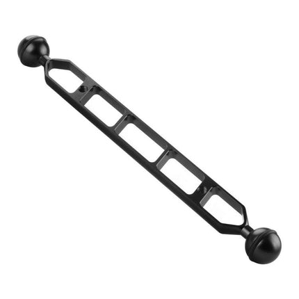 PULUZ 11.0 Inch Dual Balls Arm for Underwater Use - black aluminum extension arm for diving lights and cameras