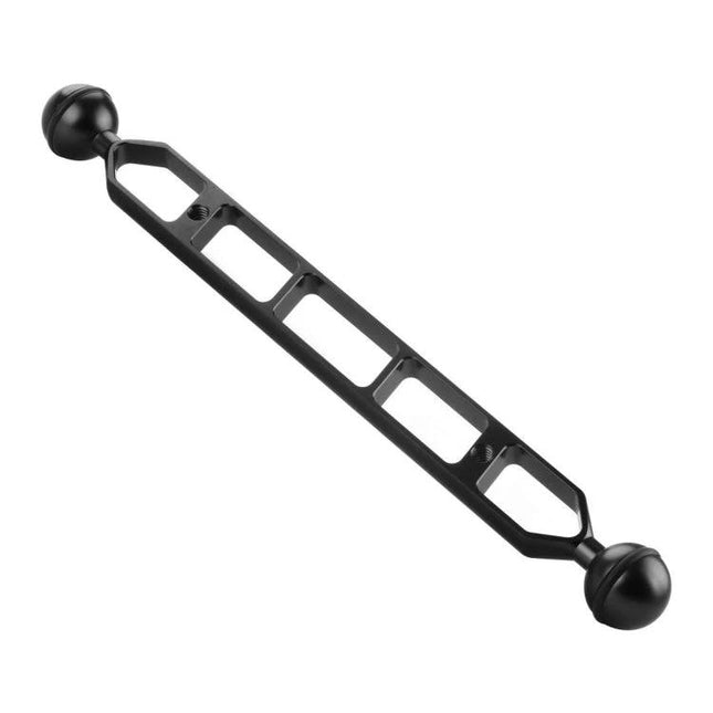 PULUZ 11.0 Inch Dual Balls Arm for Underwater Use - black aluminum extension arm for diving lights and cameras