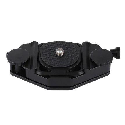 PULUZ Aluminum Camera Clip for Quick Release During Activities - black quick-release aluminum mount for securing camera while hiking or biking