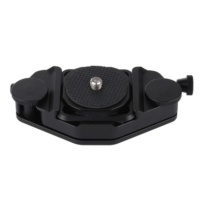PULUZ Aluminum Camera Clip for Quick Release During Activities - black quick-release aluminum mount for securing camera while hiking or biking