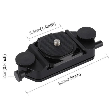 PULUZ Aluminum Camera Clip for Quick Release During Activities - black aluminum quick-release mounting plate for hiking and biking