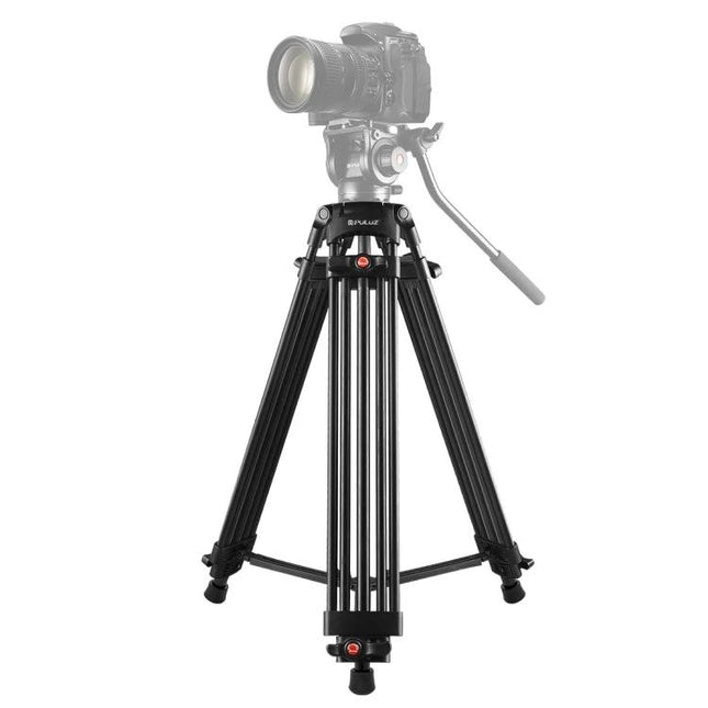 PULUZ Professional Tripod for Camcorders and Stable Video Recording – aluminum alloy studio tripod with fluid head for steady outdoor and indoor filming