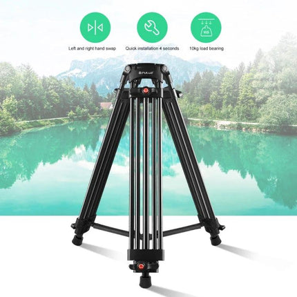 PULUZ Professional Tripod for Camcorders and Stable Video Recording - aluminum alloy sturdy tripod for outdoor and uneven surface filming