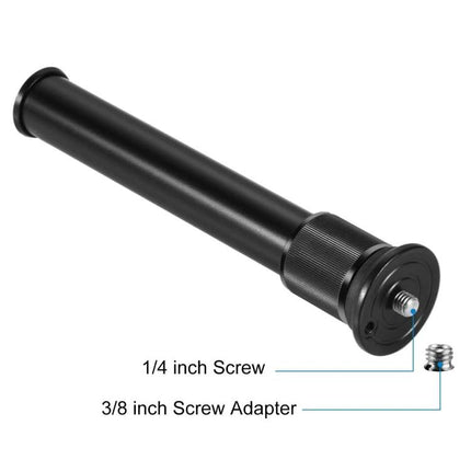 PULUZ Adjustable Metal Handheld Tripod Mount for DSLR and SLR Cameras black metal handheld mount showing 1/4 inch screw and 3/8 inch adapter
