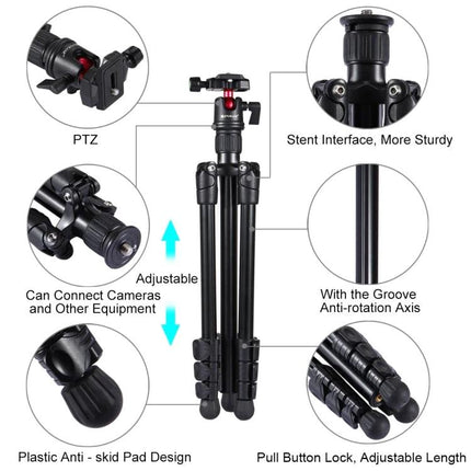 PULUZ Metal Tripod with Adjustable Height for Cameras compact metal tripod with adjustable legs and quick-release head for stable outdoor and indoor shoots