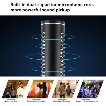 PULUZ Microphone for Everyday Video and Interview Recording – compact dual-capacitor mic for clear interviews, vlogs and press coverage