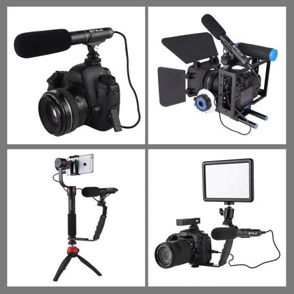 PULUZ Microphone for Everyday Video and Interview Recording mounted on DSLR and rig setups for clear audio