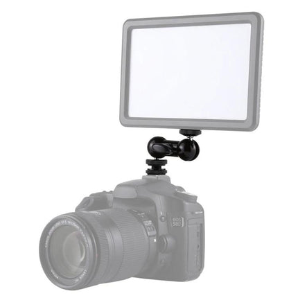 PULUZ Swivel Ball Head with Lock for Camera Tripods mounted between DSLR and LED light panel