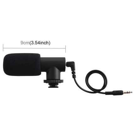 PULUZ Microphone for Everyday Video and Interview Recording compact shotgun mic with foam windscreen, 3.5mm plug and camera shoe mount, 9cm length
