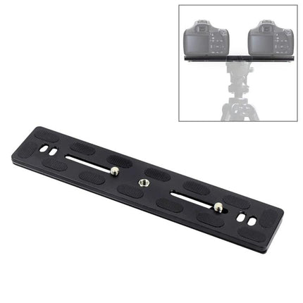 PULUZ 200mm Quick Release Plate for Benro Tripod Ball Heads mounted with dual cameras, Arca-Swiss compatible quick-release long plate