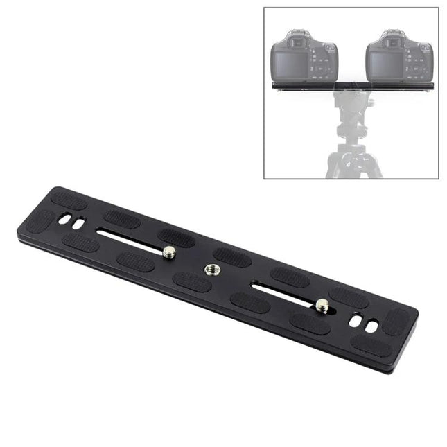 PULUZ 200mm Quick Release Plate for Benro Tripod Ball Heads mounted with dual cameras, Arca-Swiss compatible quick-release long plate