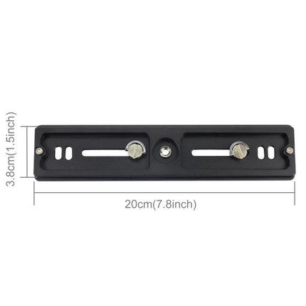 PULUZ 200mm Quick Release Plate for Benro Tripod Ball Heads - long black Arca-Swiss compatible camera mounting plate with adjustable screws
