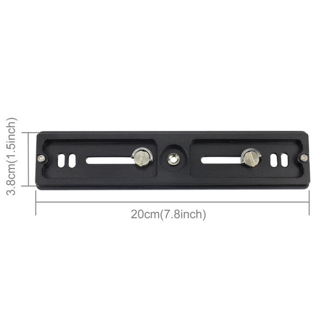PULUZ 200mm Quick Release Plate for Benro Tripod Ball Heads - long black Arca-Swiss compatible camera mounting plate with adjustable screws