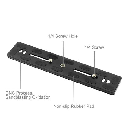 PULUZ 200mm Quick Release Plate for Benro Tripod Ball Heads slim Arca-Swiss compatible plate with non-slip rubber pads and 1/4 screw holes