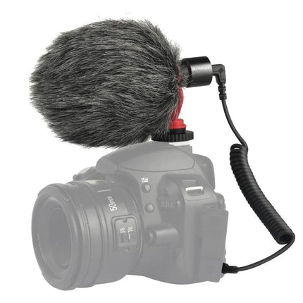 PULUZ Microphone for Everyday Video Recording on Devices mounted on DSLR with windscreen and shock mount for clearer vlog audio