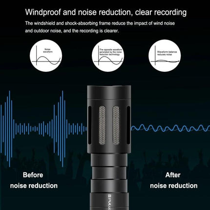 PULUZ Microphone for Everyday Video Recording on Devices - windproof shock mount reduces wind and vibration noise for clearer outdoor vlogs
