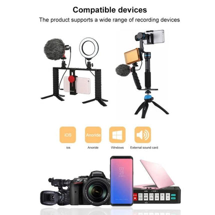 PULUZ Microphone for Everyday Video Recording on Devices mounted on rigs and smartphones with shock mount and windscreen for vlogs and outdoor use