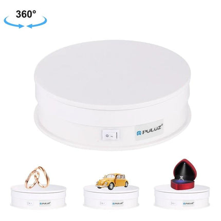 PULUZ 15cm Electric Rotating Display Turntable for Photography white rotating platform for jewelry watches small electronics