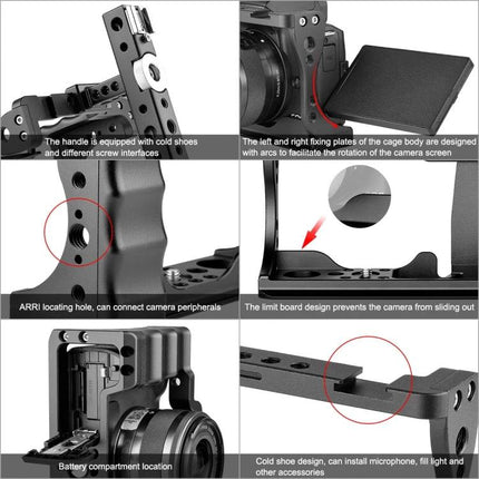 PULUZ Video Camera Stabilizer Cage with Comfort Grip Handle CNC-machined aluminum cage for vlogging and handheld filming