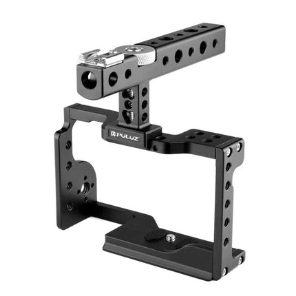 PULUZ Video Camera Stabilizer Cage with Handle for Sony A6600 handheld black aluminum cage with top handle for steady video