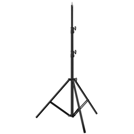 PULUZ Foldable 2.8m Tripod Light Holder for Photography Video black collapsed studio light stand on white background