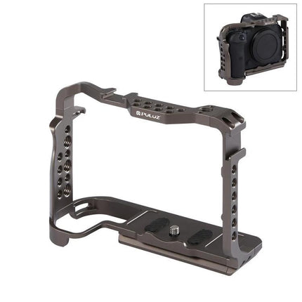 PULUZ Aluminum Camera Cage for Canon EOS Video Stabilization – CNC aluminum camera cage for R5/R6 with multiple mounting holes and baseplate