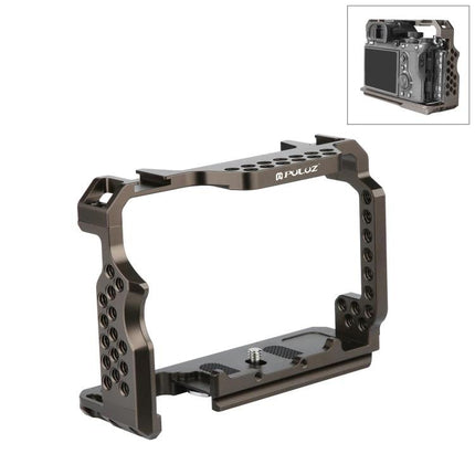 PULUZ Camera Cage Stabilizer for Sony A7 Series Cameras - CNC aluminum cage with accessory ports for microphone, light and tripod mounting