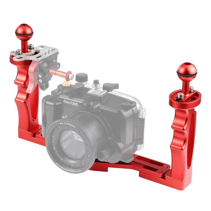 PULUZ Dual Handle Aluminum Tray for Underwater Photography red aluminum tray with dual handles and ball mounts for camera housing