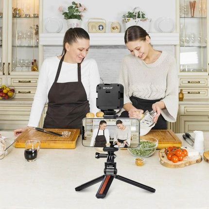 PULUZ Smartphone Tripod Mount Adapter for Everyday Photography securing smartphone on tripod for stable cooking vlog shots