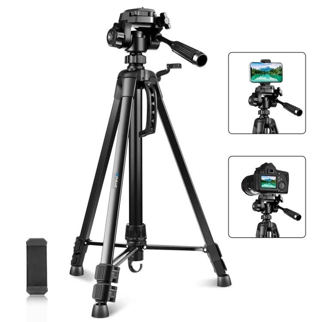 PULUZ Adjustable Aluminum Selfie Tripod with Height Extension for travel vlogging and stable phone or camera shots