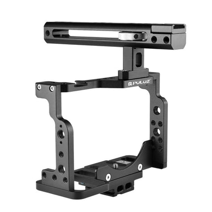 PULUZ Camera Cage for Filmmaking with Handle and Protection — black aluminum cage for Nikon Z6/Z7 with top handle and 1/4"-20 mount