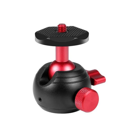 PULUZ 360 Degree Panoramic Metal Tripod Ball Head in Red compact metal ball head for smooth panning and precise camera angle adjustments