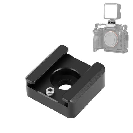 PULUZ Cold Shoe Mount Adapter for Camera Accessories and Lights - aluminum alloy cold shoe adapter for attaching lights and microphones