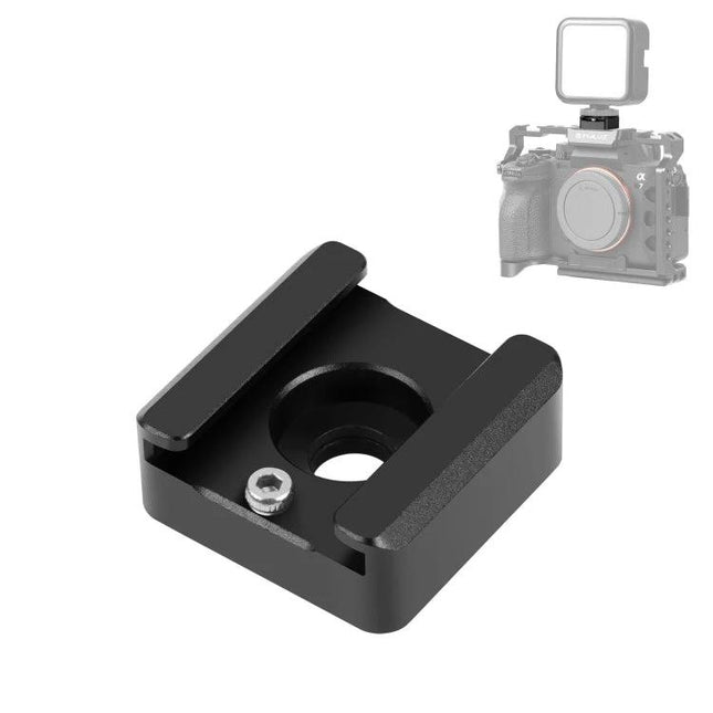 PULUZ Cold Shoe Mount Adapter for Camera Accessories and Lights - aluminum alloy cold shoe adapter for attaching lights and microphones