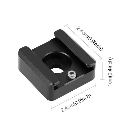 PULUZ Cold Shoe Mount Adapter for Camera Accessories and Lights – compact aluminum alloy cold shoe adapter with screw, 2.4cm x 2.4cm