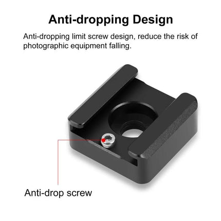 PULUZ Cold Shoe Mount Adapter for Camera Accessories and Lights black anti-drop screw aluminum alloy cold shoe accessory