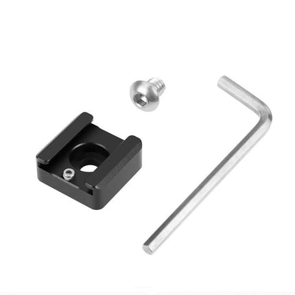 PULUZ Cold Shoe Mount Adapter for Camera Accessories and Lights - aluminum alloy mount with screw and hex key for attaching lights and microphones