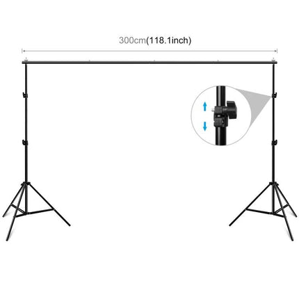 Photo Studio Background Support Stand with 2x3m Crossbar lightweight metal adjustable backdrop support for weddings parties and events