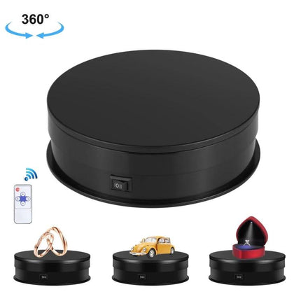 PULUZ 15cm Adjustable Speed Rotating Display Turntable Stand black ABS 150x40mm, supports 3kg, ideal for jewelry watches electronics on display