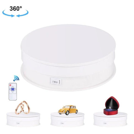 PULUZ 15cm Adjustable Speed Rotating Display Turntable Stand white ABS 150x40mm remote-controlled display for jewelry watches electronics up to 3kg