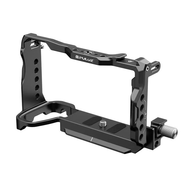 PULUZ Metal Camera Cage Stabilizer Rig for Sony A6700 Cameras black aviation aluminum frame with multiple accessory mounting points