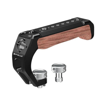 PULUZ Wooden Top Handle with Cold Shoe Mount for Camera Use - aluminum alloy and rosewood camera top handle with cold shoe and screws