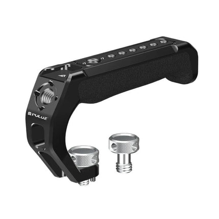 PULUZ Top Handle for Mirrorless Camera Stabilization with Cold Shoe Mount ergonomic aluminum alloy top handle with silicone grip and mounting screws