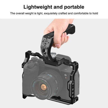 PULUZ Top Handle for Mirrorless Camera Stabilization with Cold Shoe Mount handheld lightweight grip for videography