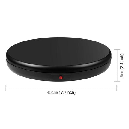 PULUZ 45cm Remote Control Rotating Display Stand for Showcasing Items - black electric turntable 45cm diameter, 6cm height, remote-controlled display platform