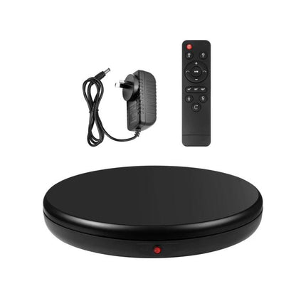 PULUZ 45cm Remote Control Rotating Display Stand for Showcasing Items - black electric turntable with remote and power adapter