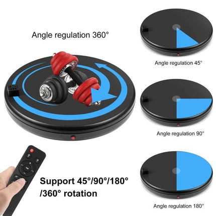 PULUZ 45cm Black Rotating Display Stand For Showcasing Items - black 360° rotating display platform for product photography and retail